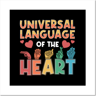 ASL Sign Language Teacher Deaf Person Signage Alphabet Heart Posters and Art